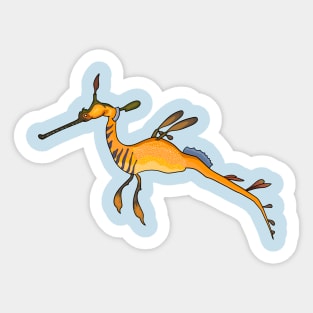 Weedy seadragon cartoon illustration Sticker